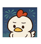 花火とコケコッコーなニワトリ@SFW（個別スタンプ：15）