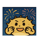 花火とプクプクハリセンボン@SFW（個別スタンプ：5）