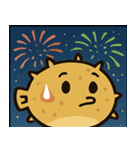 花火とプクプクハリセンボン@SFW（個別スタンプ：7）