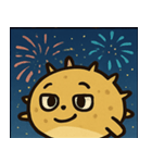 花火とプクプクハリセンボン@SFW（個別スタンプ：8）