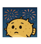 花火とプクプクハリセンボン@SFW（個別スタンプ：12）