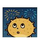 花火とプクプクハリセンボン@SFW（個別スタンプ：13）