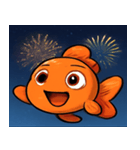 花火とひらひら金魚@SFW（個別スタンプ：1）