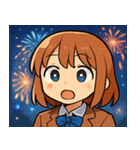 花火とワクワク女子高生@SFW（個別スタンプ：2）