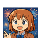 花火とワクワク女子高生@SFW（個別スタンプ：7）