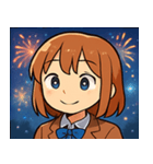 花火とワクワク女子高生@SFW（個別スタンプ：8）