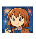花火とワクワク女子高生@SFW（個別スタンプ：10）