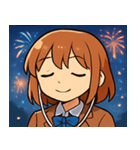 花火とワクワク女子高生@SFW（個別スタンプ：11）