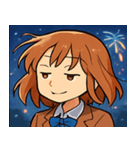 花火とワクワク女子高生@SFW（個別スタンプ：12）