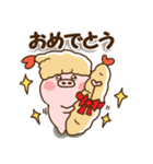 ハート耳のブタとエビフライ＆エビ天ぷら。3（個別スタンプ：38）
