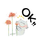 毎日つかえる♡にっこり猫と筆文字♡秋（個別スタンプ：1）
