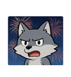 花火と遠吠えオオカミ@SFW（個別スタンプ：2）