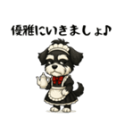 メイドの恰好をしたシュナウザー（個別スタンプ：2）