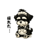 メイドの恰好をしたシュナウザー（個別スタンプ：4）