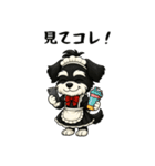 メイドの恰好をしたシュナウザー（個別スタンプ：22）
