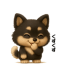 『オノマトペ』3D黒ポメ（個別スタンプ：19）