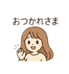 女の子、男の子日常会話 日本語（個別スタンプ：1）