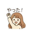 女の子、男の子日常会話 日本語（個別スタンプ：3）