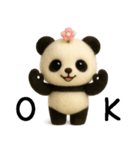 羊毛フェルトぬいぐるみ風パンダ/毎日編（個別スタンプ：30）