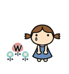 イニシャルW 女の子（個別スタンプ：9）