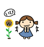 イニシャルW 女の子（個別スタンプ：14）