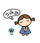 イニシャルW 女の子（個別スタンプ：16）
