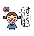 イニシャルW 女の子（個別スタンプ：23）