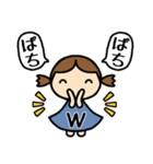イニシャルW 女の子（個別スタンプ：24）