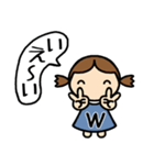 イニシャルW 女の子（個別スタンプ：32）