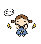 イニシャルW 女の子（個別スタンプ：33）