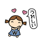 イニシャルW 女の子（個別スタンプ：34）