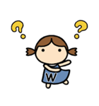 イニシャルW 女の子（個別スタンプ：35）
