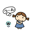 イニシャルW 女の子（個別スタンプ：37）