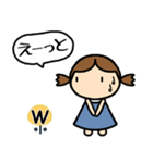 イニシャルW 女の子（個別スタンプ：38）