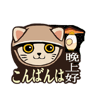 224_台湾 - 日本 - ご挨拶-猫（個別スタンプ：8）