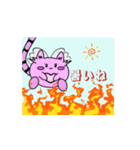 あいさつ_ピンク天使（個別スタンプ：1）
