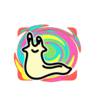 動く！カラフル背景ナメクジ（個別スタンプ：1）