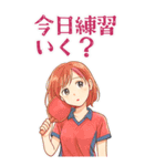 卓球 女子 部活 スポーツ (大)（個別スタンプ：1）