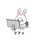 会社員の日常を表現するうさぎのスタンプ（個別スタンプ：14）