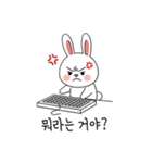 働くウサギ (Korean version)（個別スタンプ：10）