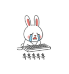 働くウサギ (Korean version)（個別スタンプ：11）
