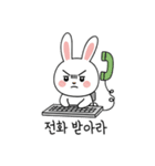 働くウサギ (Korean version)（個別スタンプ：15）