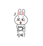 働くウサギ (Korean version)（個別スタンプ：17）