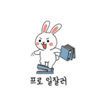 働くウサギ (Korean version)（個別スタンプ：22）