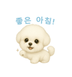 ビションフリーゼスタンプ【韓国語】（個別スタンプ：3）