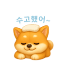 柴犬の日常スタンプ【韓国語】（個別スタンプ：6）