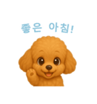 トイプードルスタンプ【韓国語】（個別スタンプ：3）