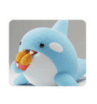 (文字なし)唐揚げを食べるシャチ（個別スタンプ：2）