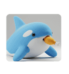 (文字なし)唐揚げを食べるシャチ（個別スタンプ：3）