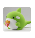 (文字なし)唐揚げを食べるシャチ（個別スタンプ：6）